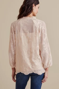 Feminine Flourish|Global Artistry-Soft Surroundings Tresa Lace Top Ivory