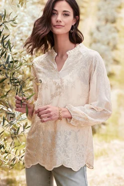 Feminine Flourish|Global Artistry-Soft Surroundings Tresa Lace Top Ivory