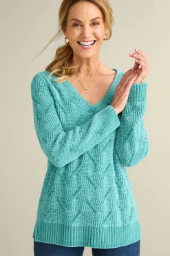 Sweaters & Cardigans|long sleeve-Soft Surroundings Trina Chenille Sweater Almond Milk