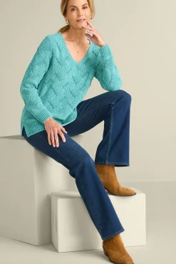 Sweaters & Cardigans|long sleeve-Soft Surroundings Trina Chenille Sweater Almond Milk