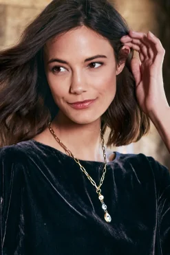 Necklaces|necklaces-Soft Surroundings Trinity Drop Necklace Gold