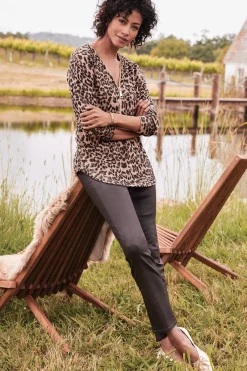 Everyday Styles|leggings-Soft Surroundings Ultimate Denim Coated Straight Leg Jeans Coated Dark Brown