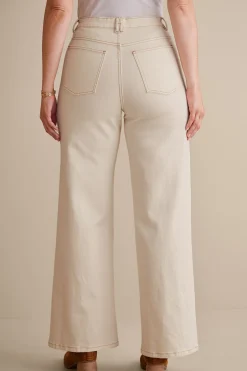 leggings|full length-Soft Surroundings Ultimate Denim High Rise Straight Jeans Natural Seed Denim