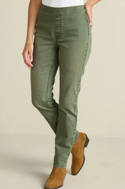 Everyday Styles|Wear Now Styles-Soft Surroundings Ultimate Denim Pull-On Slim Leg Jeans Black