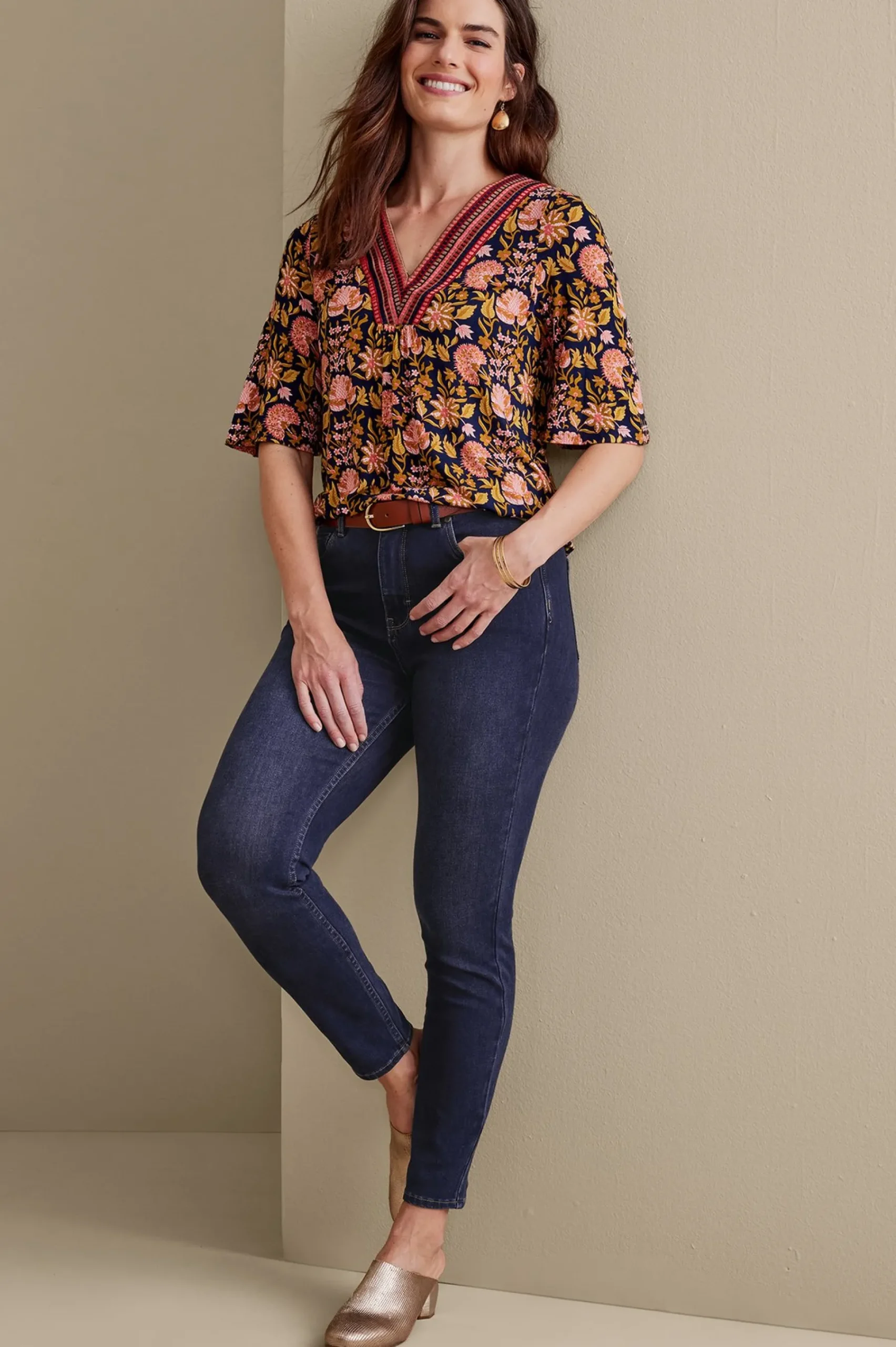 Everyday Styles|Wear Now Styles-Soft Surroundings Ultimate Denim Skinny Ankle Jeans Black