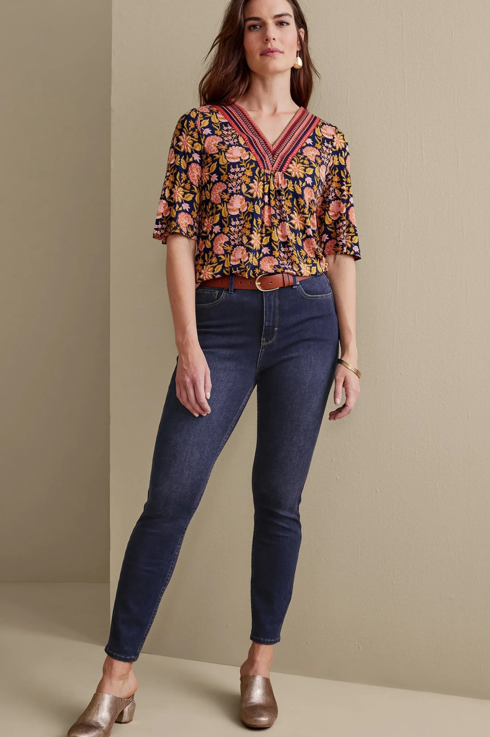 Everyday Styles|Wear Now Styles-Soft Surroundings Ultimate Denim Skinny Ankle Jeans Black