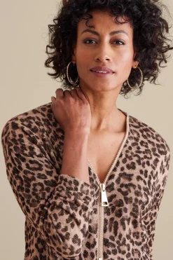 Everyday Styles|Sweaters & Cardigans-Soft Surroundings Valentina Zip Sweater Sangria Red