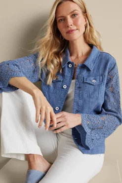 Feminine Flourish|Into The Blues-Soft Surroundings Varese Linen Blend Jacket Colony Blue