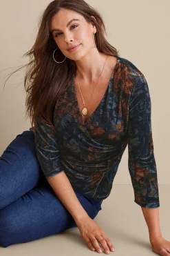 Feminine Flourish|Everyday Styles-Soft Surroundings Velvet Alyssa Knit Top Cabernet