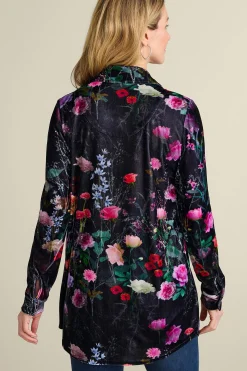 Everyday Styles|EVelvet Styles-Soft Surroundings Velvet Boyfriend Tunic Shirt Dark Copper