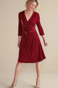 Feminine Flourish|EVelvet Styles-Soft Surroundings Velvet Hyannis Dress Red Dahlia