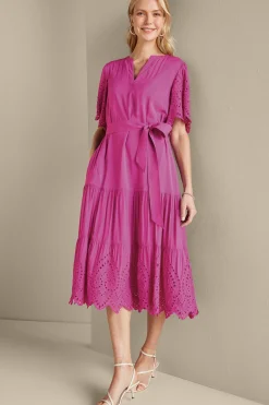 Feminine Flourish|Vacation Shop-Soft Surroundings Verena Eyelet Midi Dress Deep Orchid