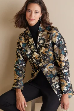 Feminine Flourish|Global Artistry-Soft Surroundings Viola Jacquard Jacket Multi Floral