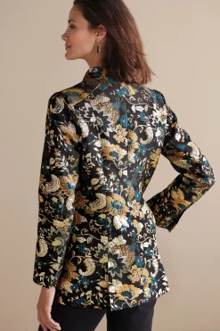Feminine Flourish|Global Artistry-Soft Surroundings Viola Jacquard Jacket Multi Floral