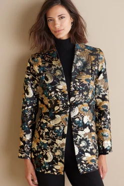Feminine Flourish|Global Artistry-Soft Surroundings Viola Jacquard Jacket Multi Floral