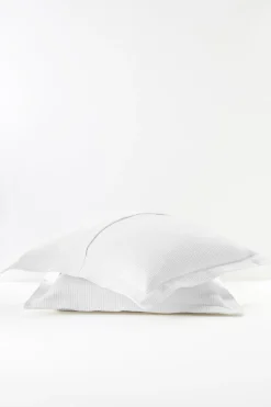 pillowcases & shams-Soft Surroundings Waffle Matelassé Euro Sham White