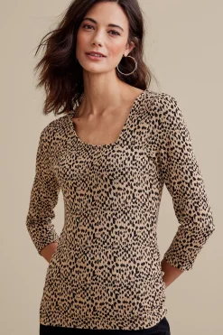 three quarter length|pullovers-Soft Surroundings Women Anesha Top Black