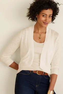 Jackets & Coats|Sweaters & Cardigans-Soft Surroundings Women Playa Bonita Cardigan Ivory Pearl