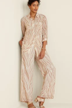 full length|wide leg-Soft Surroundings Women Safi Pants Neutral Zebra