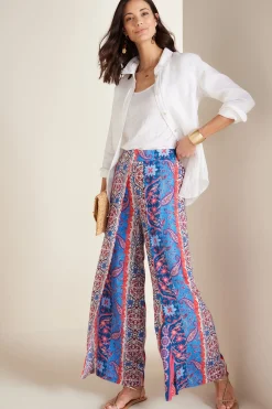 full length|wide leg-Soft Surroundings Women Talavera Pants Abstract Multi