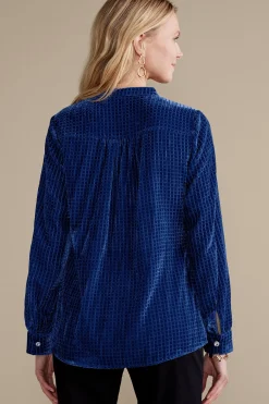 Into The Blues|Everyday Styles-Soft Surroundings Zia Velvet Shirt Sapphire